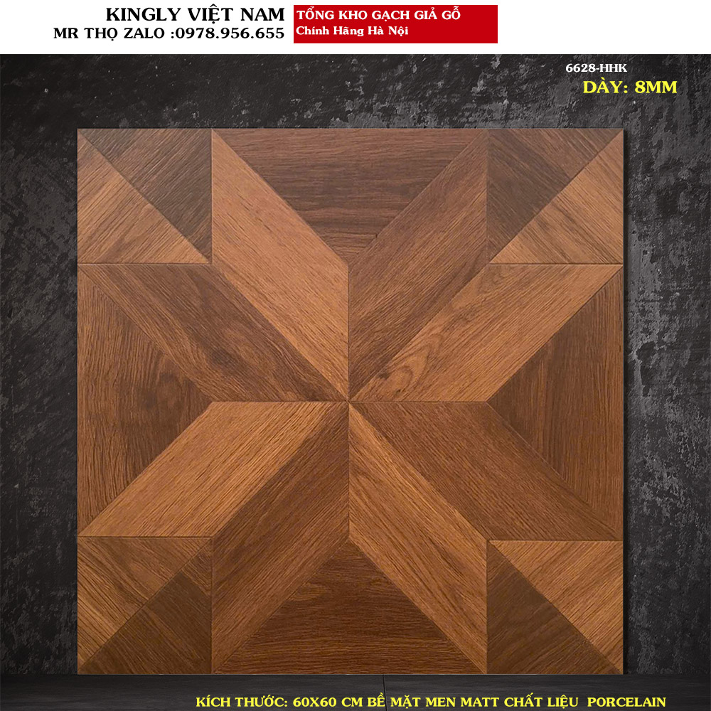 Gạch giả gỗ 60x60 Trung Quốc 6628